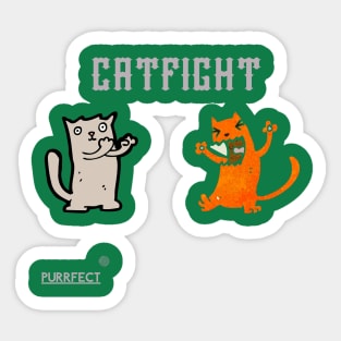 Purrfect Catfight Sticker